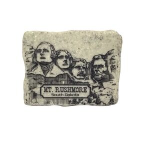 Granite like Stone Refrigerator‎ Magnet Souvenir of MT. RUSHMORE 3.25" X 2.25"